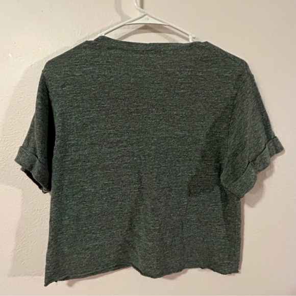 Monrow Crop Tee in Green Sz M - Picture 5 of 6
